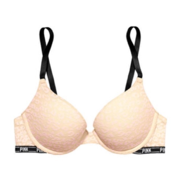 PINK Victoria's Secret Other - "The Date" Leopard Lace logo Push Up Bra