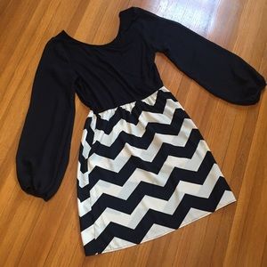 Forever 21 Chevron Long-Sleeve Dress