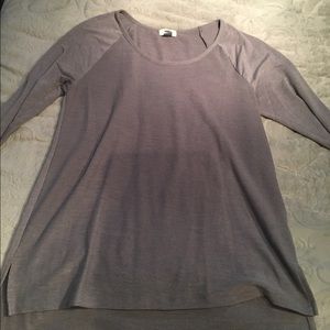 Grey, sparkly three quarter length cotton tee