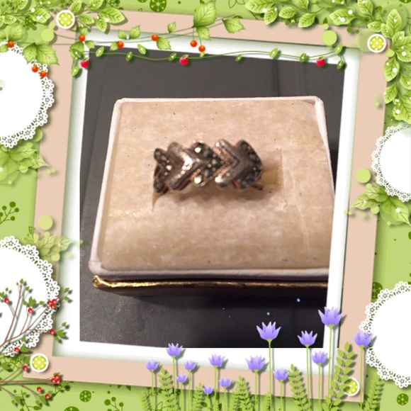 Silver Rhinestone 925 Ring - image 1