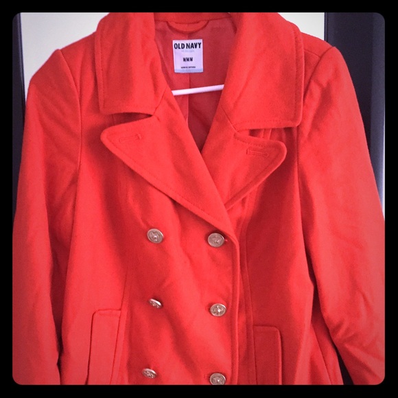 Orange peacoat