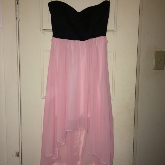 Pink and black dress