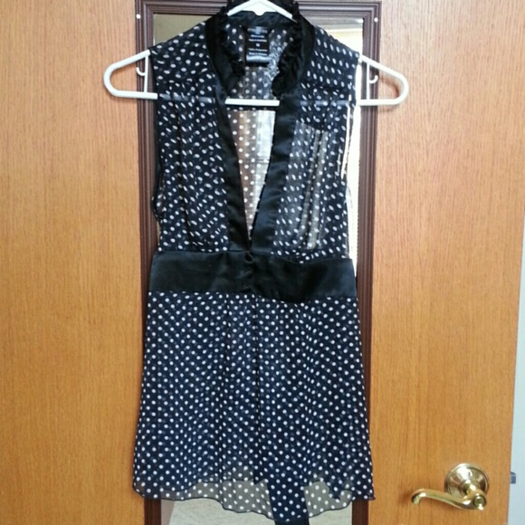 Black & White Polka Dot Top
