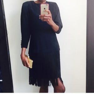 Vintage Fringe, Open Back  Dress