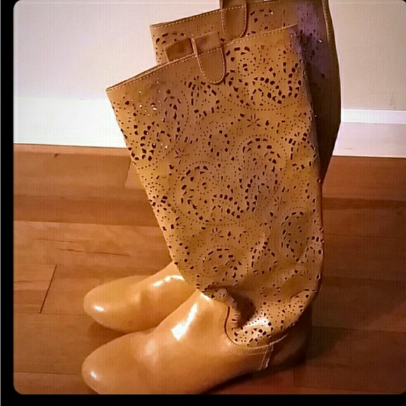 Express Brown Eyelet Boots