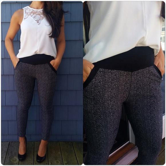CupofTea Pants - LAST M❗️Chevron pattern seamed pocket pants
