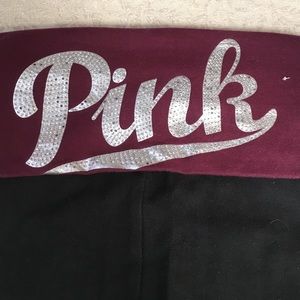 Victoria secret burgundy rhinestone yoga pants X-S