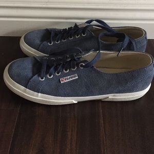 New blue suede superga shoes
