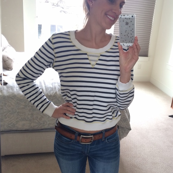 Blue/White Striped Sweatshirt - S