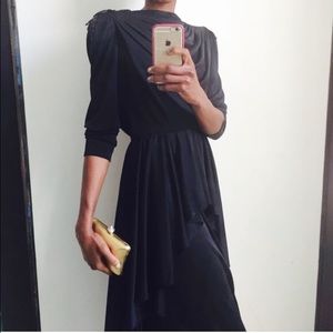 Vintage Draped dress with Embellished Shoulders