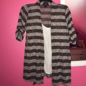 Striped cardigan with cami attached.