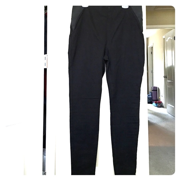 Black denim high waist skinny jeans with spandex