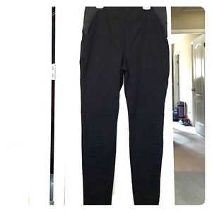 Black denim high waist skinny jeans with spandex