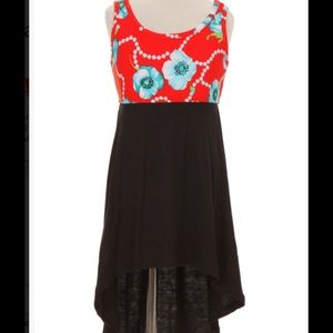 Girls Floral high-low dress