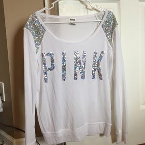Long sleeved sequin shirt