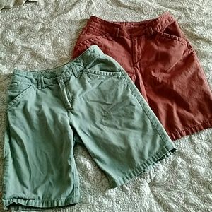 2 Pair Eddie Bauer Bermuda Shorts