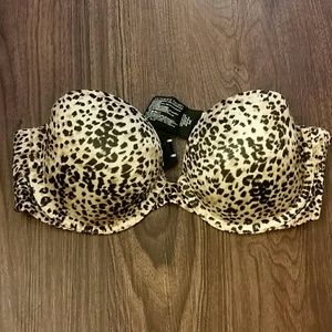 VS strapless leopard bra