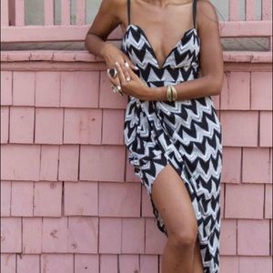 Black and grey strapped dress