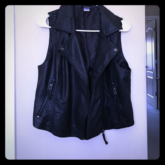 Black Faux leather vest