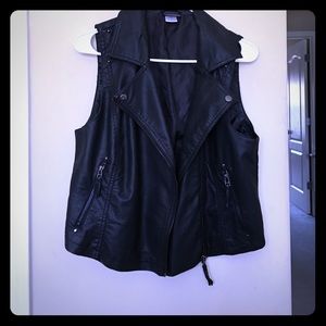 Black Faux leather vest