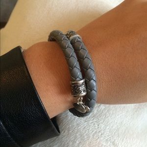 Alex & Ani Vintage 66 Grey Braided Wrap Bangle