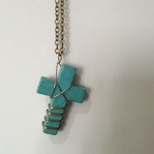 Turquoise and his long accent necklace