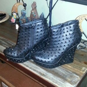 Sheik Black Studded Booties