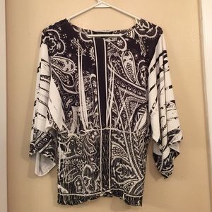 "design works" Blouse- Ruching & Draped Sleeves