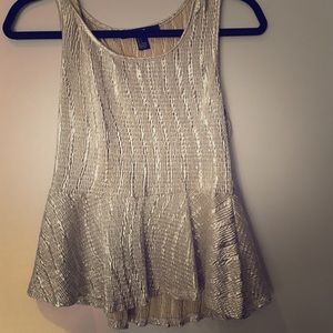 Shiny gold peplum shirt