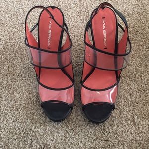 Via Spiga black & clear pumps