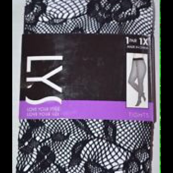 NWT LYS Plus Size Tights size 1X - 2 pair fishnet - Picture 3 of 4