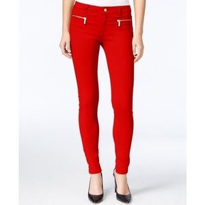 Michael Kors "Red Blaze" Skinny Twill Pant
