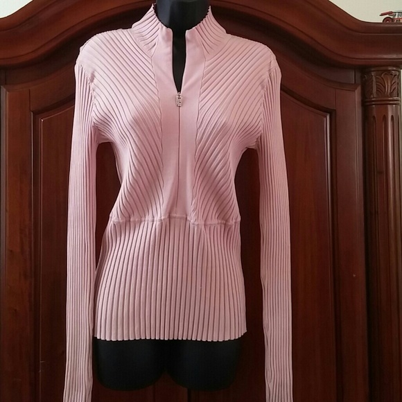 Cache long sleeve zip front sweater