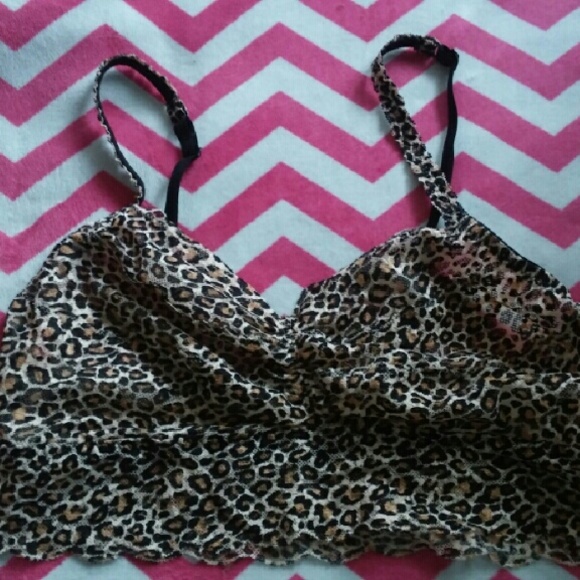NWOT VS PINK LEOPARD bralette size Large