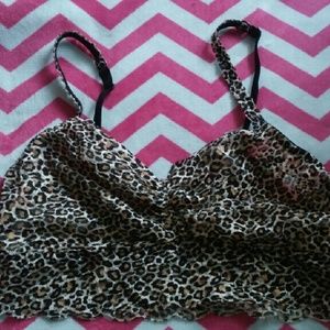 NWOT VS PINK LEOPARD bralette size Large