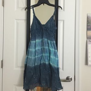 Shimmery blue tie-dye dress