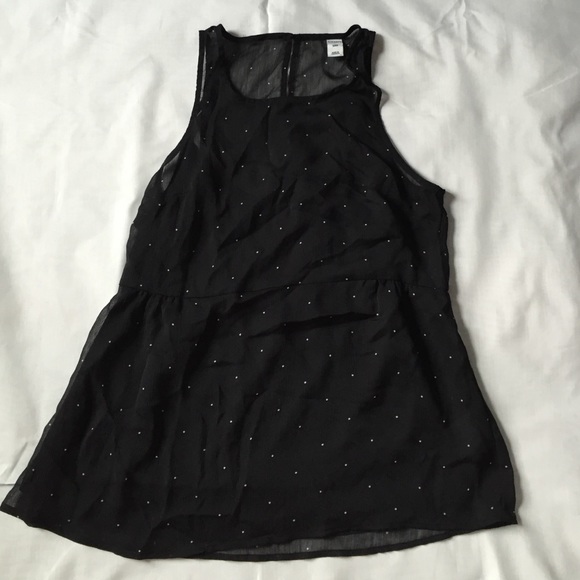 Old Navy White Dot Sheer Top sz S