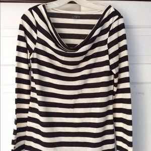 Ann Taylor Loft black and white striped top