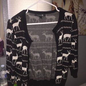 Forever 21 reindeer sweater button up!