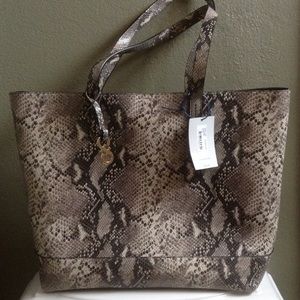 Cole Haan snake skin tote