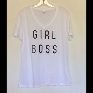 Girl Boss v neck t shirt