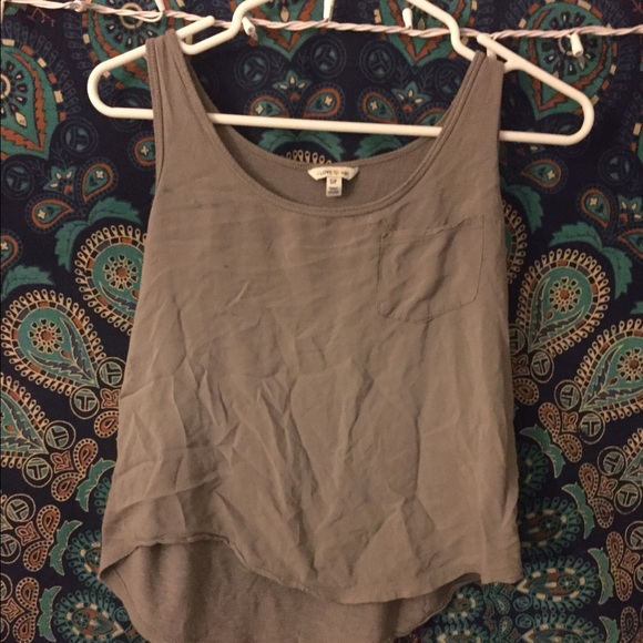 Grey pocket crop top