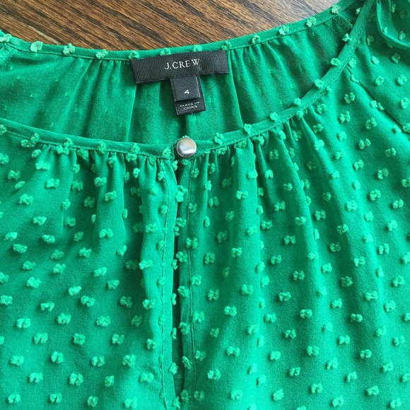 J Crew green sheer blouse - Picture 4 of 4