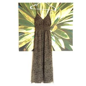 Leopard print maxi dress with built In padded bra