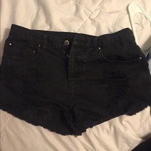 Black faded shorts