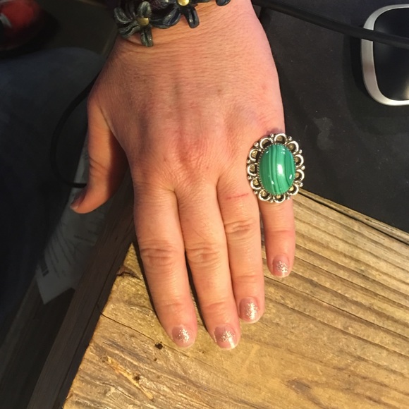 Malachite Sterling Silver Ring (R356) - Picture 4 of 4