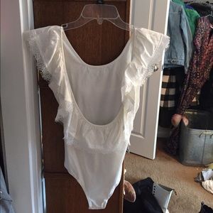 LF White with lace bodysuit
