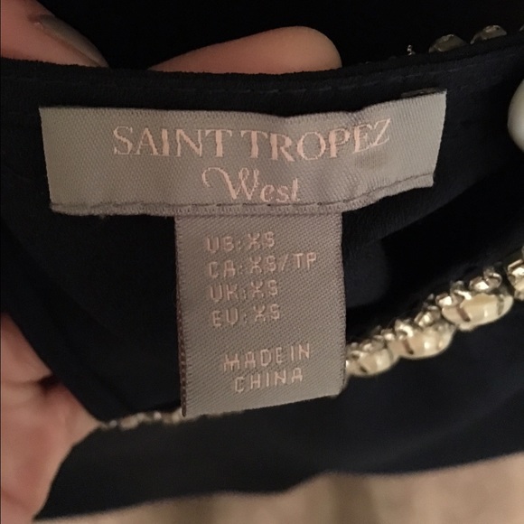 Saint Tropez blouse, xs, Navy with pearls - Picture 2 of 4