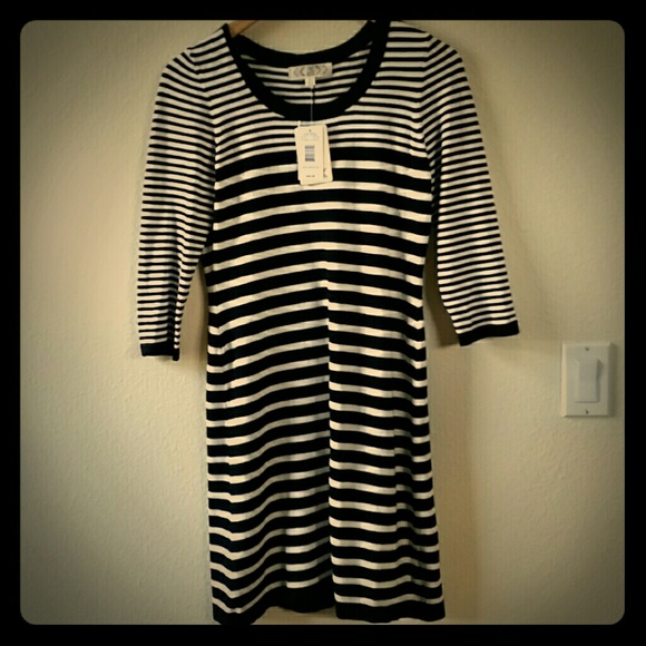 Pink Rose black and white dress, new with tags