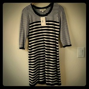 Pink Rose black and white dress, new with tags